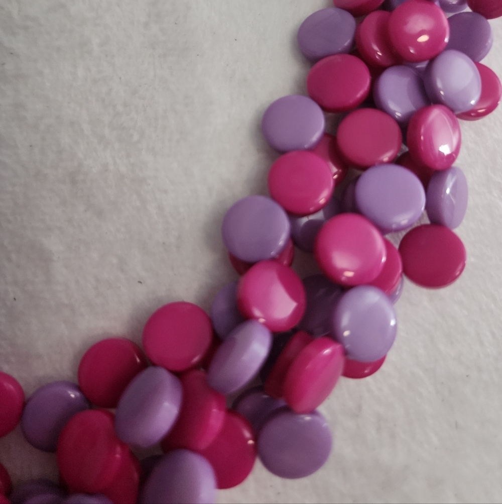 Pink Purple Beaded Necklace - Picture 3 of 7